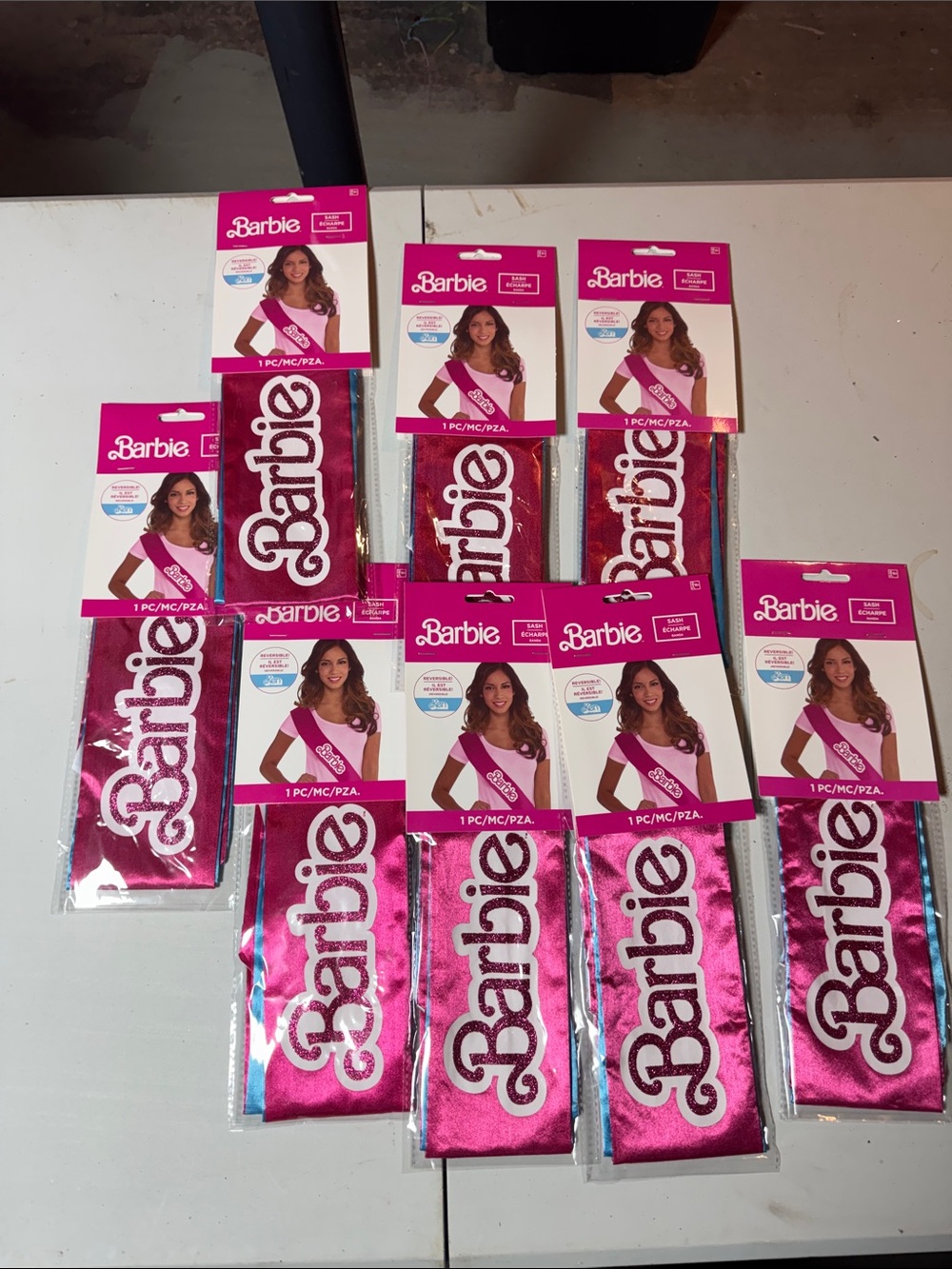 Barbie Hot Pink Glitter Sashes - Pack of Party Sashes